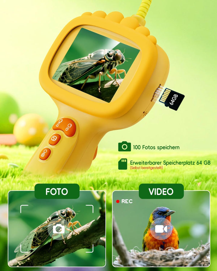 Endoskopkamera für Kinder, Ashfly 1080P Kinder Kamera, STEM Spielzeug für Outdoor Garten Camping Nat
