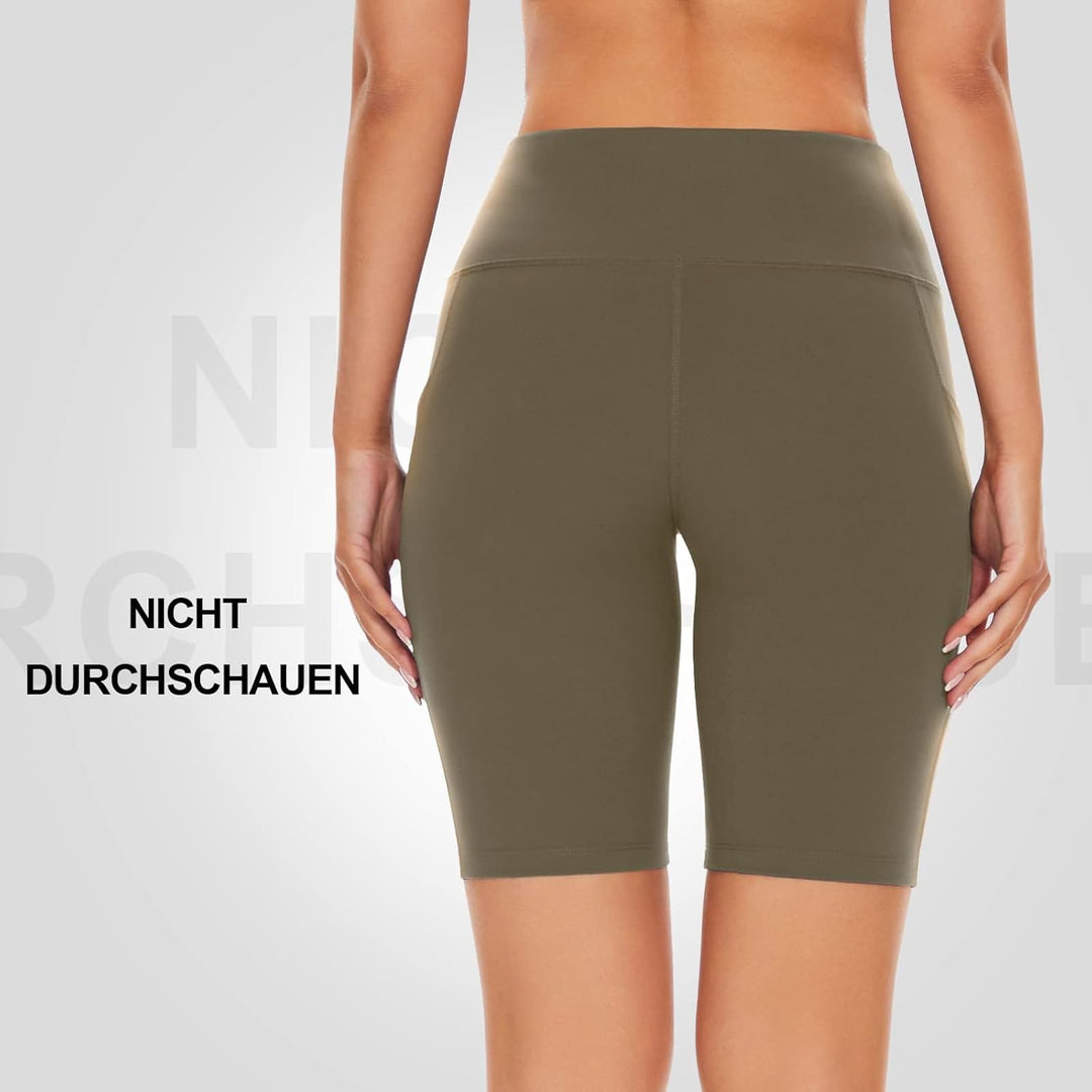 SIMIYA Radlerhose Damen, Kurze Leggings mit Handytasche Blickdichte High Waist Sporthose Damen Kurz,