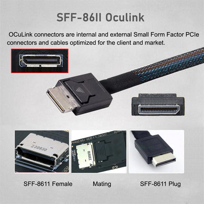 NFHK 2280 NGFF PCI-E4.0 M.2 M-Schlüssel zum Oculink SFF-8612 SFF-8611 Hostkabel 15 cm für NVME U.2 S