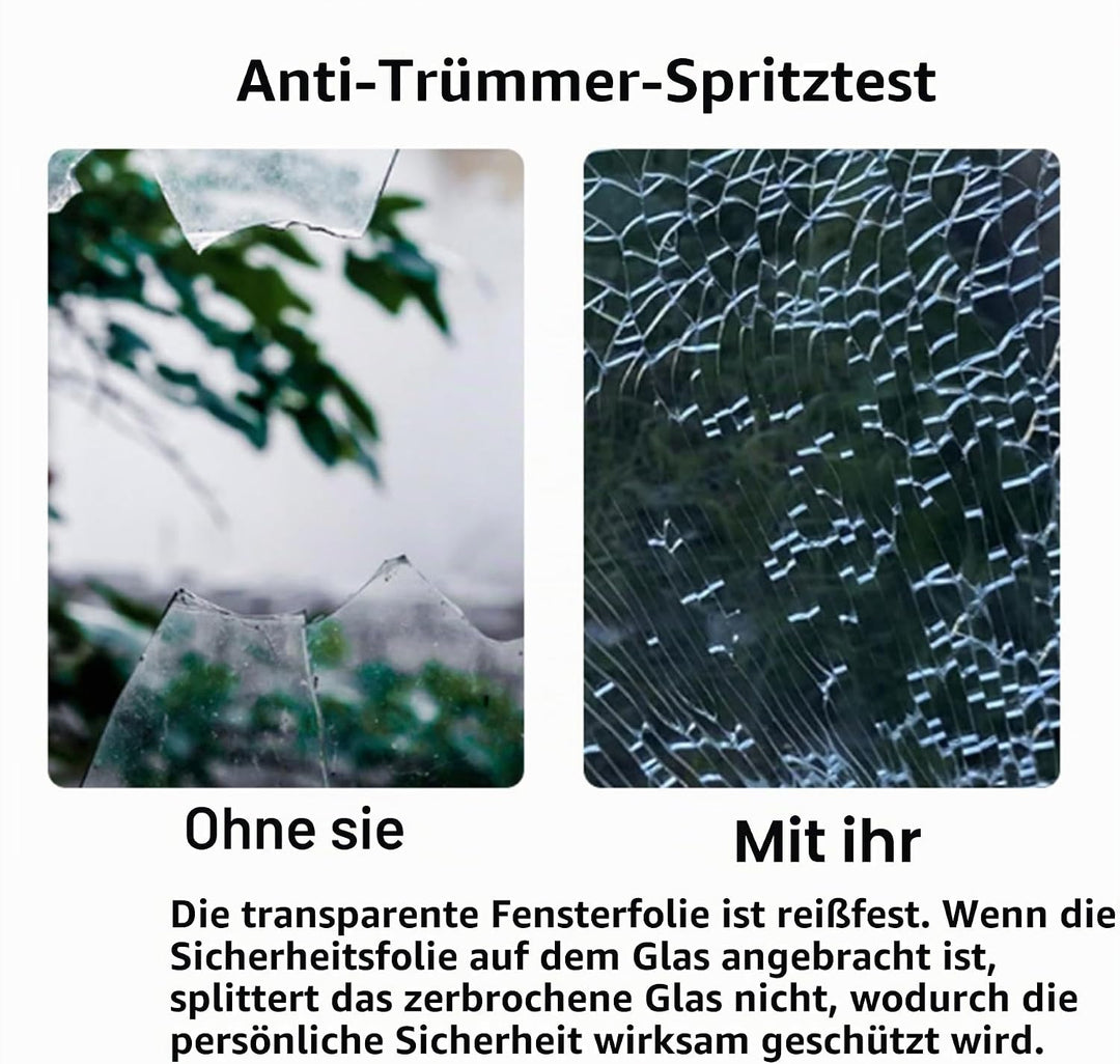 Fenster Splitterschutz Folie - AWKAQUN Sicherheitsfolie Splitterschutzfolie Einbruchschutzfolie Fens