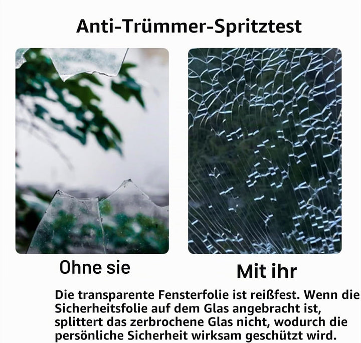 Fenster Splitterschutz Folie - AWKAQUN Sicherheitsfolie Splitterschutzfolie Einbruchschutzfolie Fens