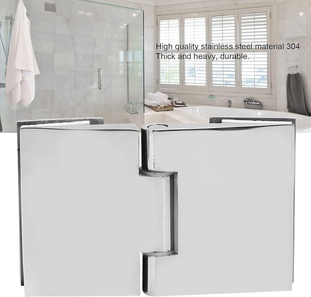 Glastürscharnier, Abgeschrägte Doppelseitige Duschtürscharniere Edelstahl Schwerlast-Glastür-Schrank