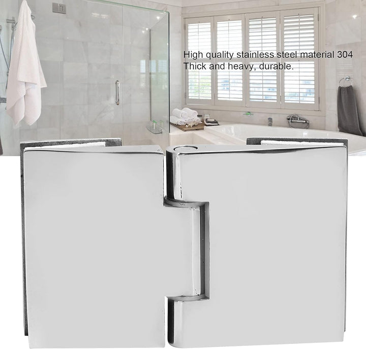 Glastürscharnier, Abgeschrägte Doppelseitige Duschtürscharniere Edelstahl Schwerlast-Glastür-Schrank