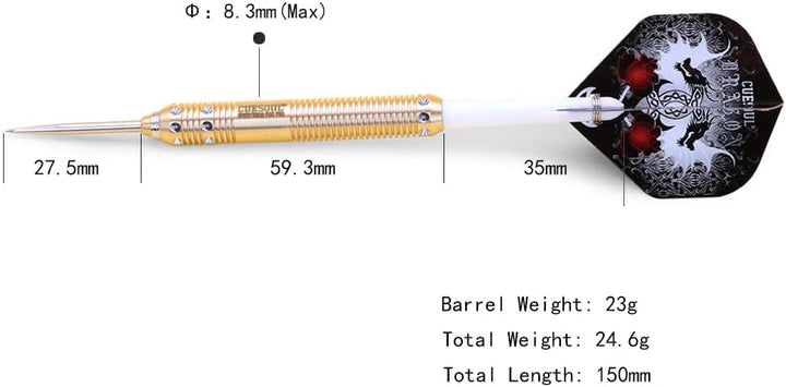 CUESOUL Dragon Deluxe Messing Steel Dartpfeile, 21 Gramm J2107 23 Gramm, J2107 23 Gramm