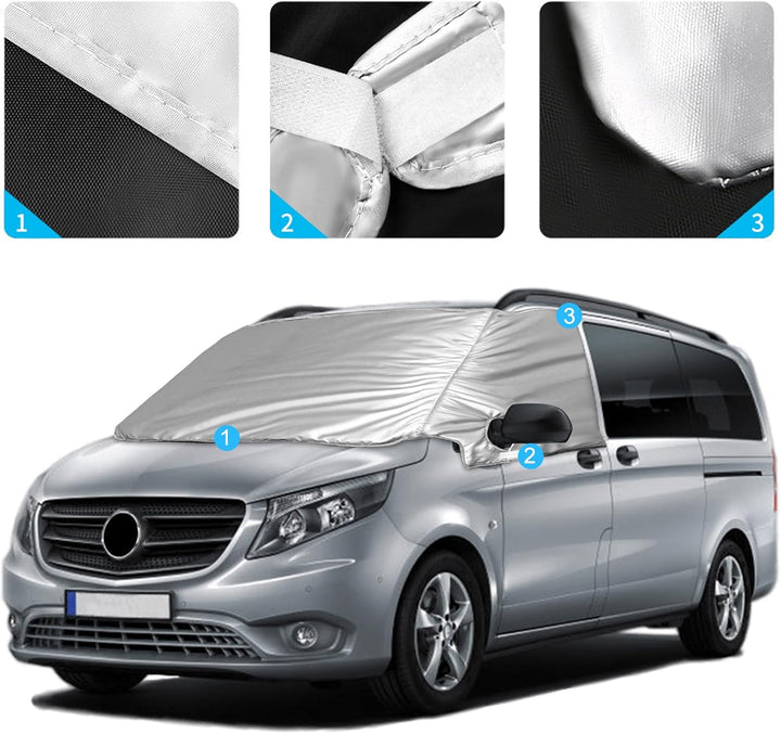 Frontscheibe Wrap Cover Ersatz für Mercedes-Benz Vito W447 2015-2022, Auto Windschutzscheiben Abdeck