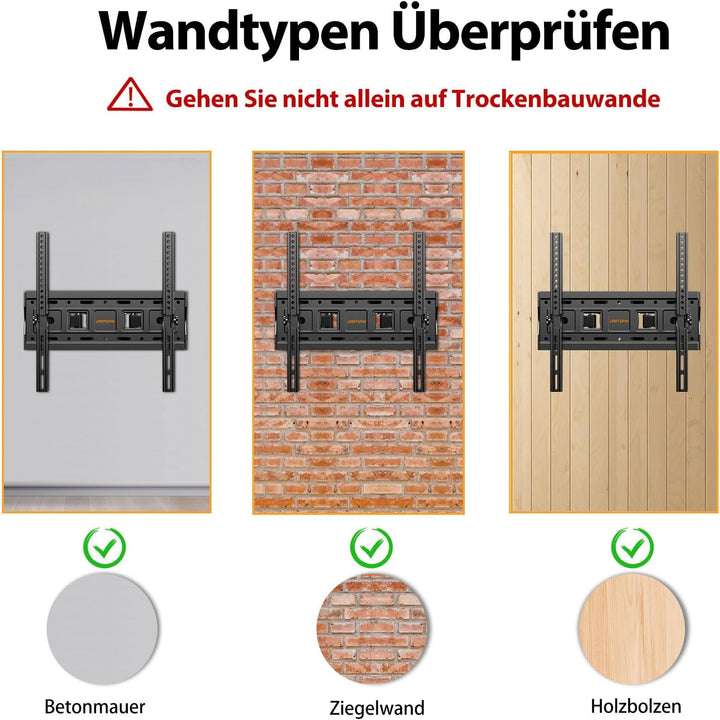 JXMTSPW Wandabstand Fernseher, 26-55 Zoll TV Wandhalterung, Langer Schwenkarm, Neigen, Schwenken, Ro