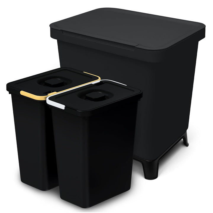 YourCasa® Mülleimer 2 Fächer [20L] im exklusiven Design Mülltrennsystem - Mülleimer Küche mit Deckel