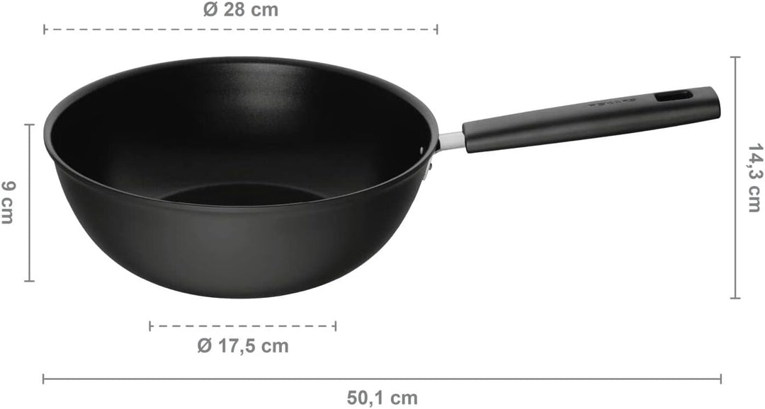 Fiskars Wokpfanne, Ø 28 cm, Füllmenge: 4,5 Liter, Für alle Kochfelder geeignet, Aluminium/Kunststoff