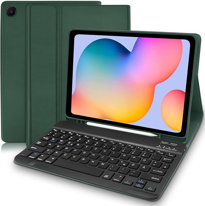 Hülle mit Tastatur für Samsung Tab S6 Lite (Deutsches QWERTZ), Galaxy Tab S6 Lite Hülle mit Pencil H