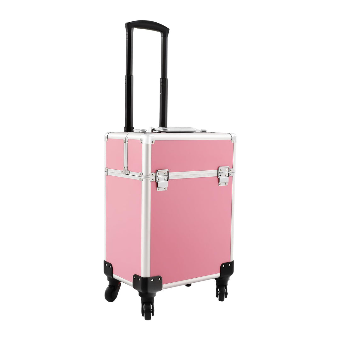 Kosmetik Trolley, 3-in-1 Kosmetikkoffer Gross Beautycase Koffer Trolley mit Schlösser, Friseurkoffer