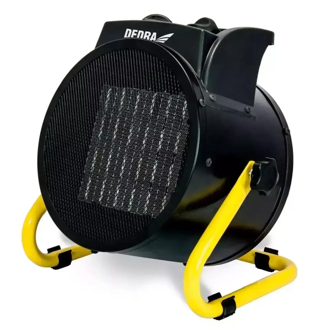DEDRA Elektroheizer PTC 5,0kW, 400V, rund, schwarz, Heizfläche 50 m²mit keramischem Heizelement, für
