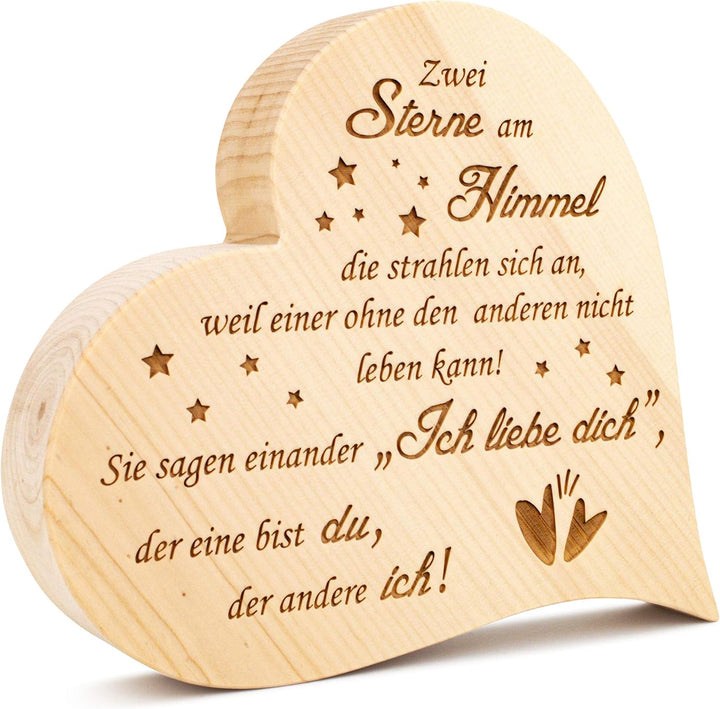 sagl.tirol Zirbenherz Zwei Sterne am Himmel. 20cm, 20cm