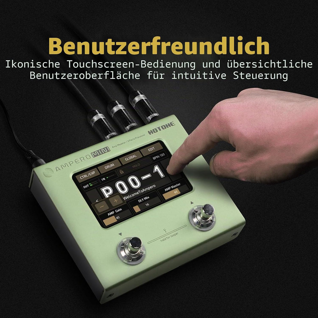 Hotone Gitarre Bass Multi-Effekte Prozessor Touchscreen Gitarre Bass Amp Modellierung IR Cabinets Si