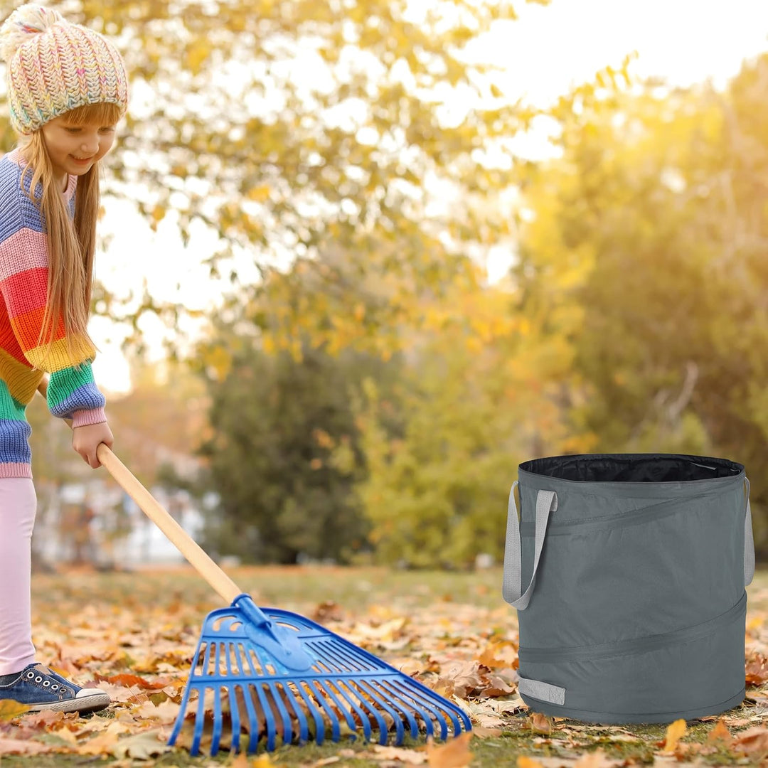Relaxdays Laubsack, selbstaufstellend, 3er Set, 85 L, Pop Up Gartensack, mit 3 Griffen, UV-beständig