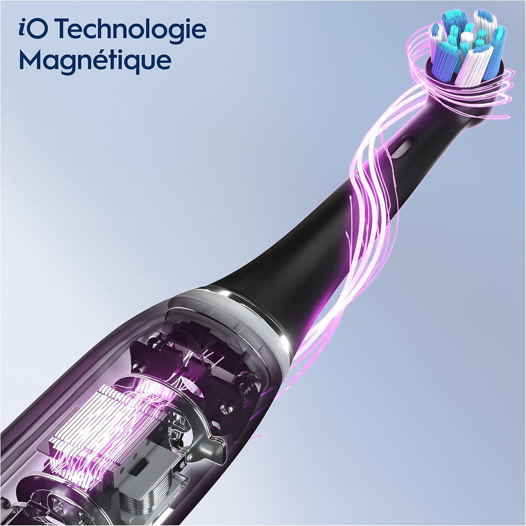 Oral-B iO 6 Elektrische Zahnbürsten, Bluetooth, Weiss und Rosa, 2 Griffe mit schwarzem und weissem D