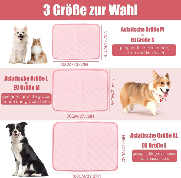 Kühlmatte für Hunde und Katze 100 x 70CM, Selbstkühlende Matte Hunde Katzen, Haustier Kühlmatte Selb