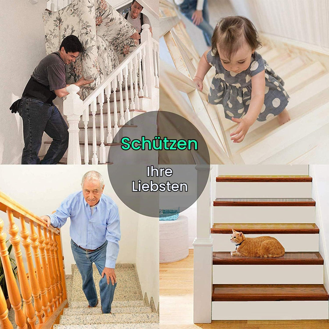 Queta Antirutschstreifen Treppe Set Rutschfest Stufenmatten Transparent Rutsch Streifen Treppenstufe