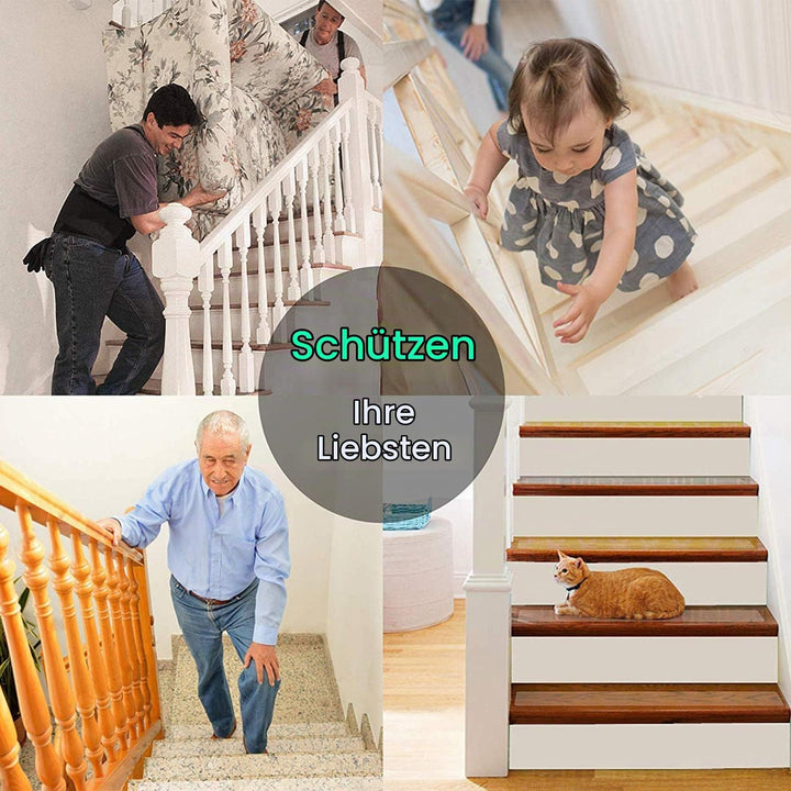 Queta Antirutschstreifen Treppe Set Rutschfest Stufenmatten Transparent Rutsch Streifen Treppenstufe