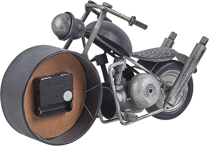 Beliani Dekorative Tischuhr im modernen Design Motorradform schwarz Berno