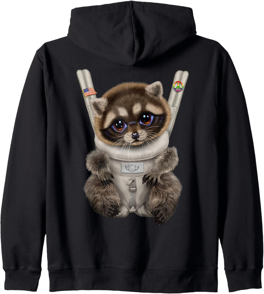 Waschbär in der Babytrage Kapuzenjacke
