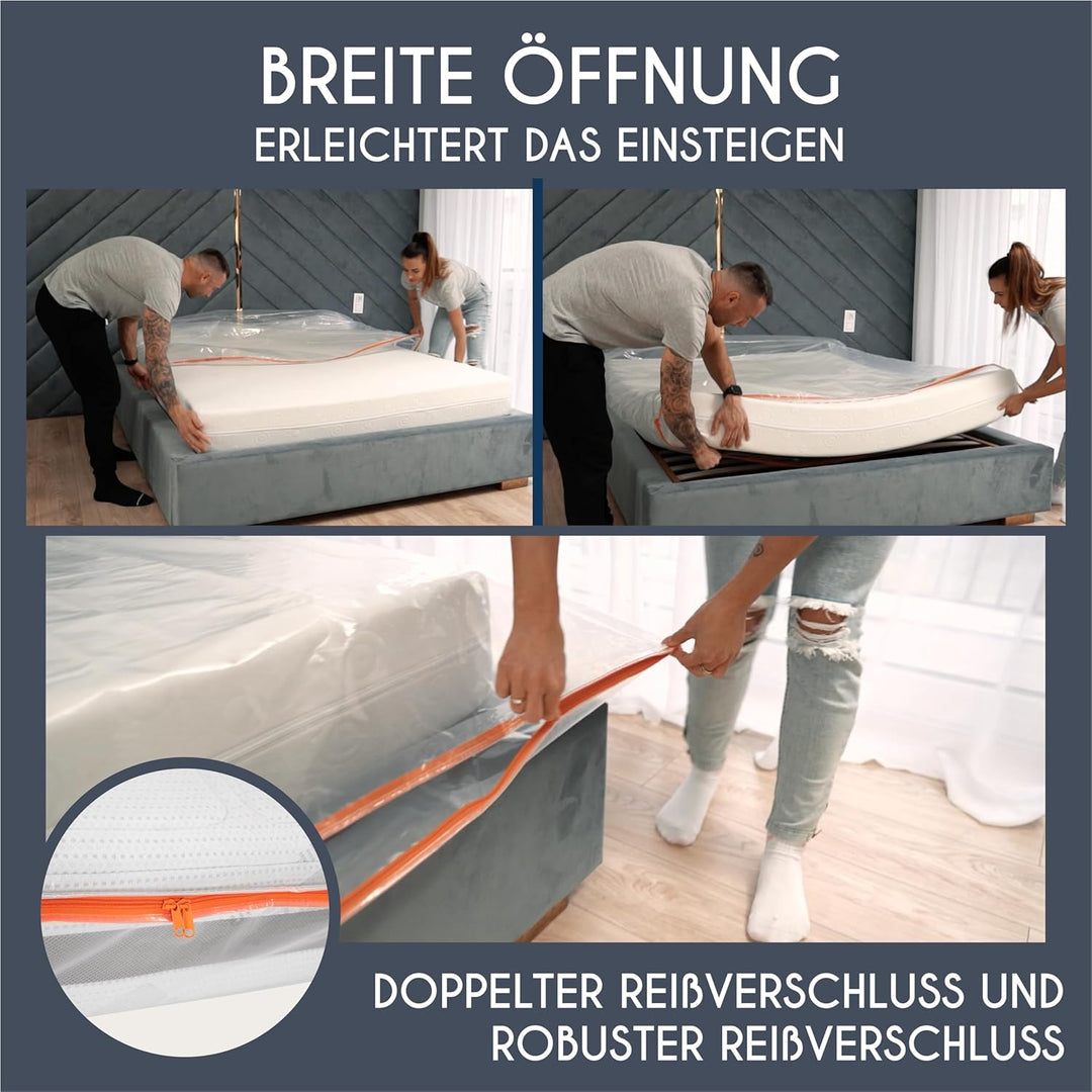 Dreamzie - Matratzenhülle 140x200cm x30cm aus Kunststoff - Aufbewahrungstasche für Matratzen -Schutz
