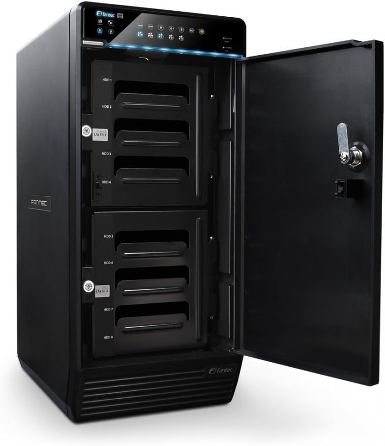 FANTEC Qb-X8US3R Externes 8-fach Raid Festplattengehäuse (für 8x 8, 89 cm (3, 5 Zoll) SATA Festplatt