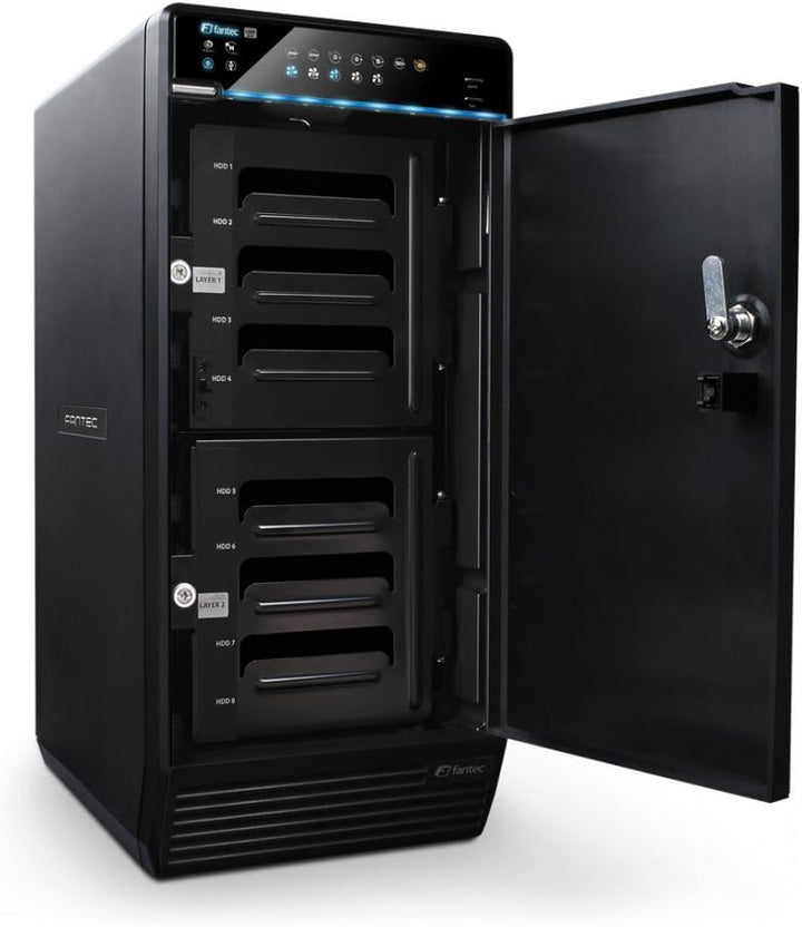 FANTEC Qb-X8US3R Externes 8-fach Raid Festplattengehäuse (für 8x 8, 89 cm (3, 5 Zoll) SATA Festplatt