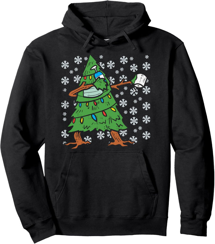 Christmas Tree Dab Toilet Paper Ugly Xmas Quarantine Gift Pullover Hoodie