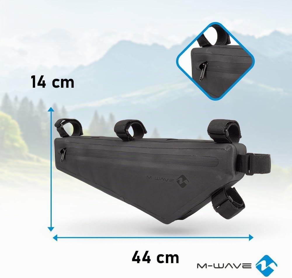 M-Wave Rahmen-Dreieckstasche Rough Ride II Triangle Fahrradtasche, Schwarz