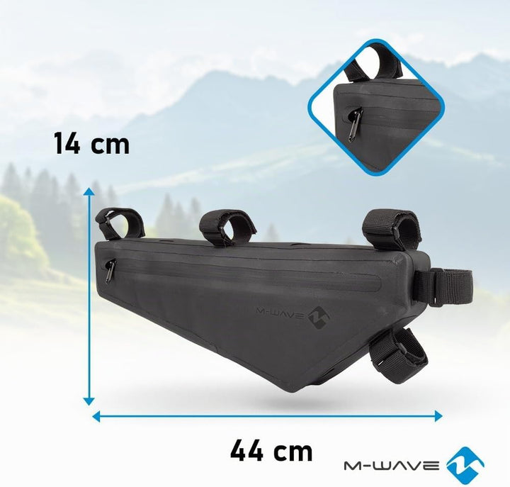 M-Wave Rahmen-Dreieckstasche Rough Ride II Triangle Fahrradtasche, Schwarz