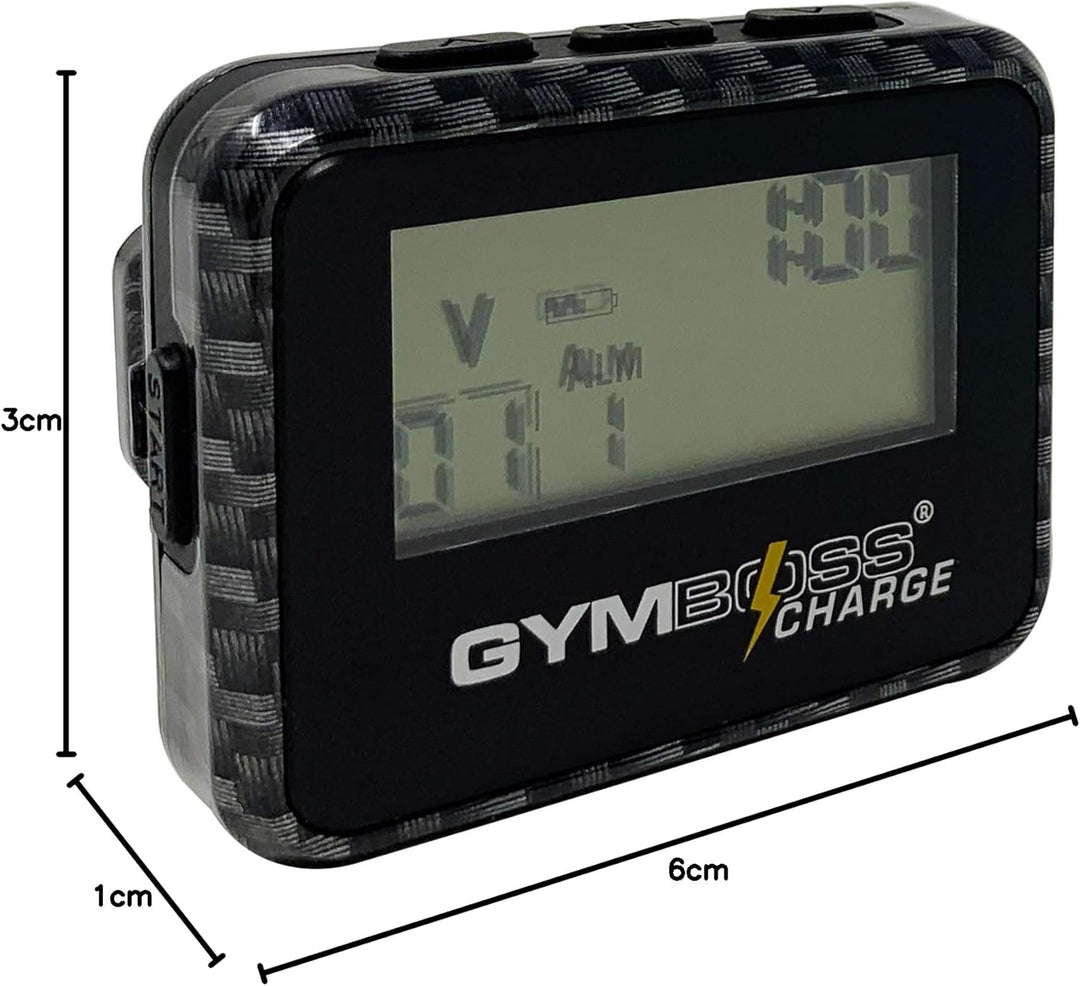 Gymboss Charge Intervall-Timer und Stoppuhr (Carbon/Schwarz) Carbon Schwarz, Carbon Schwarz
