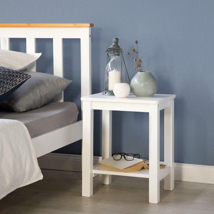 Homestyle4u 2270, Holzhocker Hocker Holz Weiss 2 Stück Sitzhocker 2er Set Tischhocker Kniehocker Kie