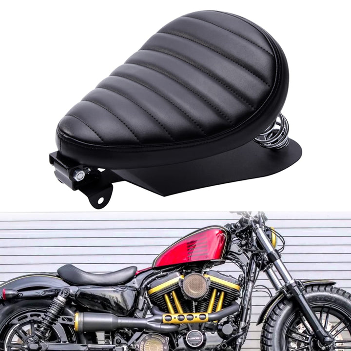 DREAMIZER Schwarz Dick Motorrad Bobber Sitz, Motorrad Solo Sitz für Sportster XL883 1200 Dyna Cross