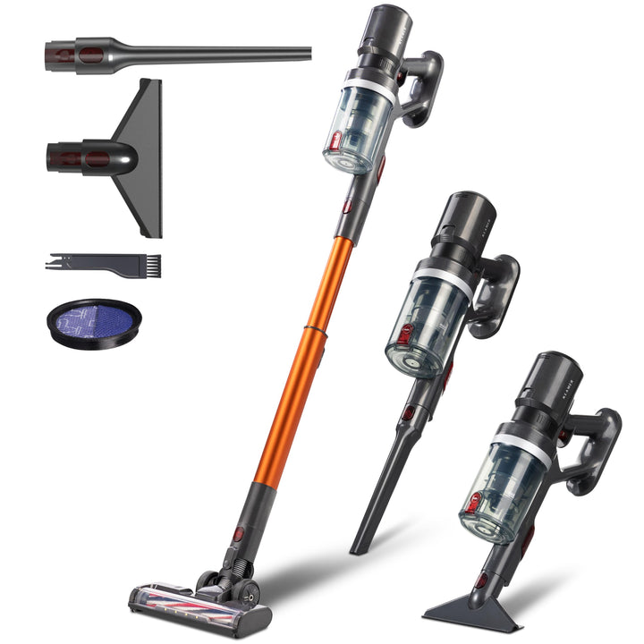 KLAMER Akku Staubsauger, 2-in-1 Staubsauger kabellos &amp; Handstaubsauger, Akkulaufzeit bis 60 min, Akk