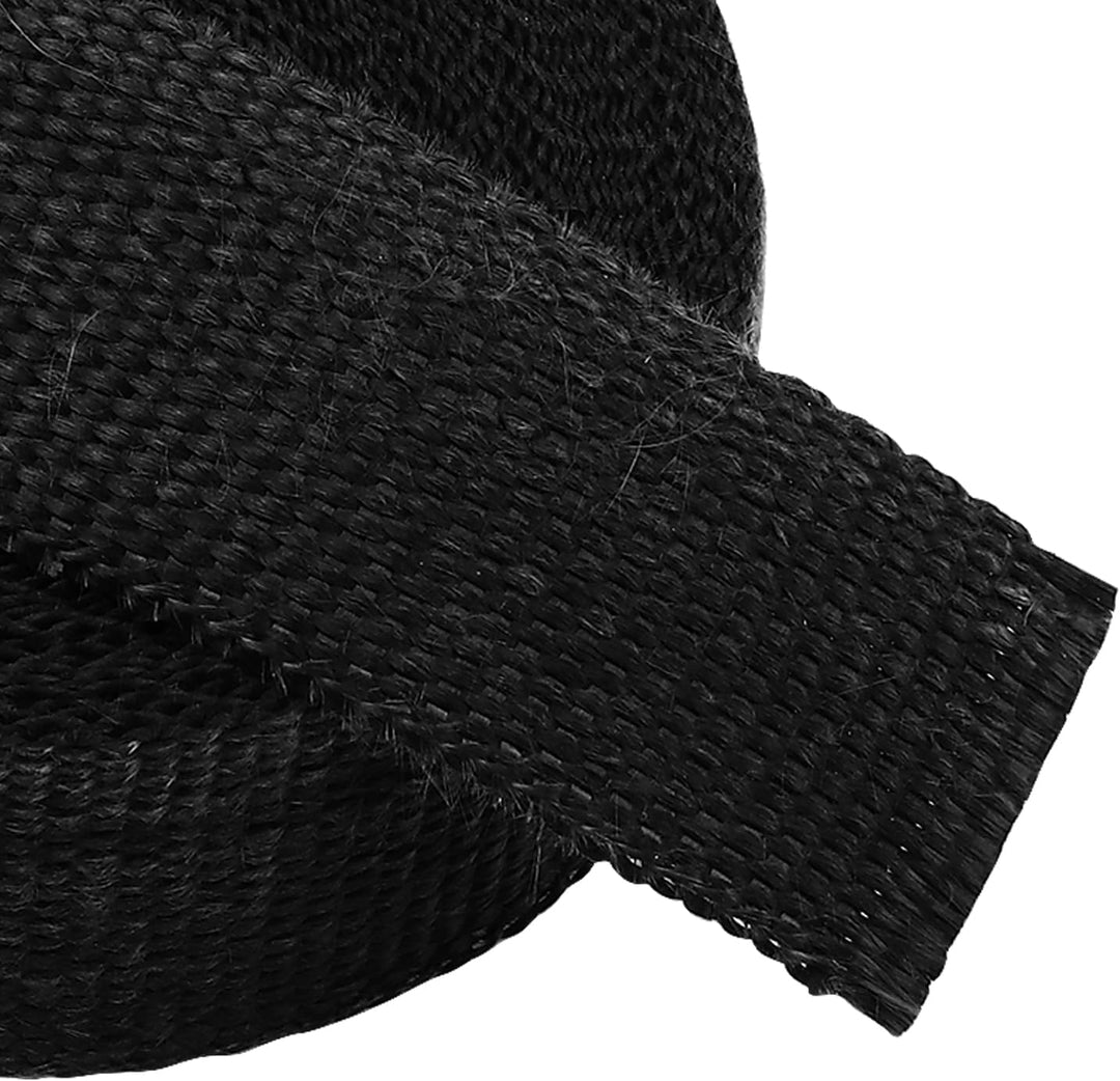 2 Stück Hitzeschutzband Schwarz 15m x 50mm, Basaltfaser Auspuff Hitzeschutzband Motorrad mit 20 Edel