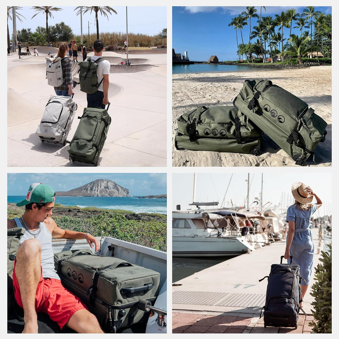 Grosse Reisetasche mit 2 Rollen Kane Rollkoffer 80 cm Koffer Sporttasche Reise-Trolley, recyceltes M