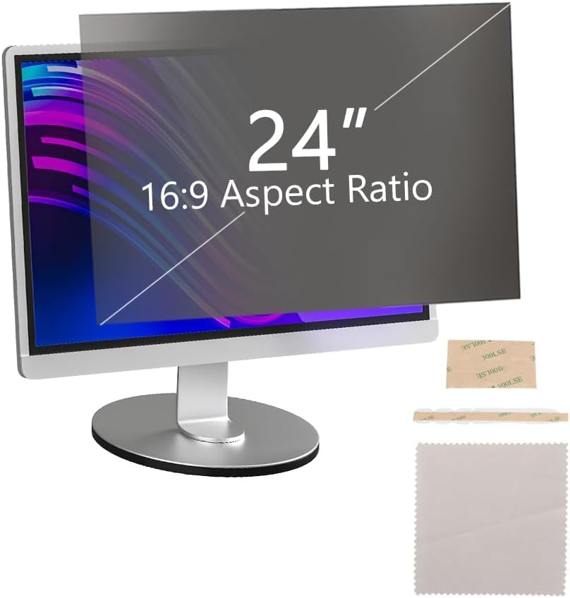 24 Zoll Bildschirm Blickschutzfilter, Verbesserter Displayschutzfolie Abnehmbare HD Datenschutzfolie