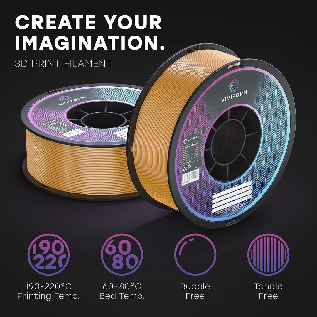 PLA Filament für 3D Drucker | 1kg Rolle | ∅1,75mm +/- 0,03mm | Orange Transparent, VF-PLA203, Orange