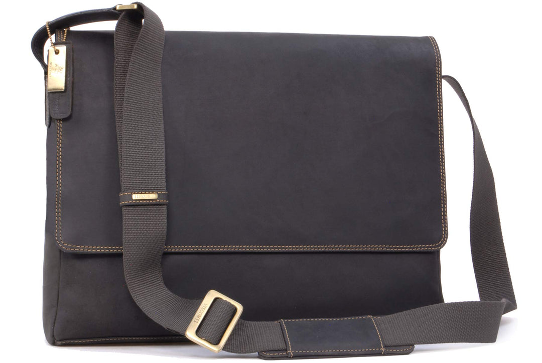 VISCONTI - Leder - Umhängetasche A4 / 15-Zoll-Laptoptasche - TEXAS - (18516) L Öl Braun, L Öl Braun