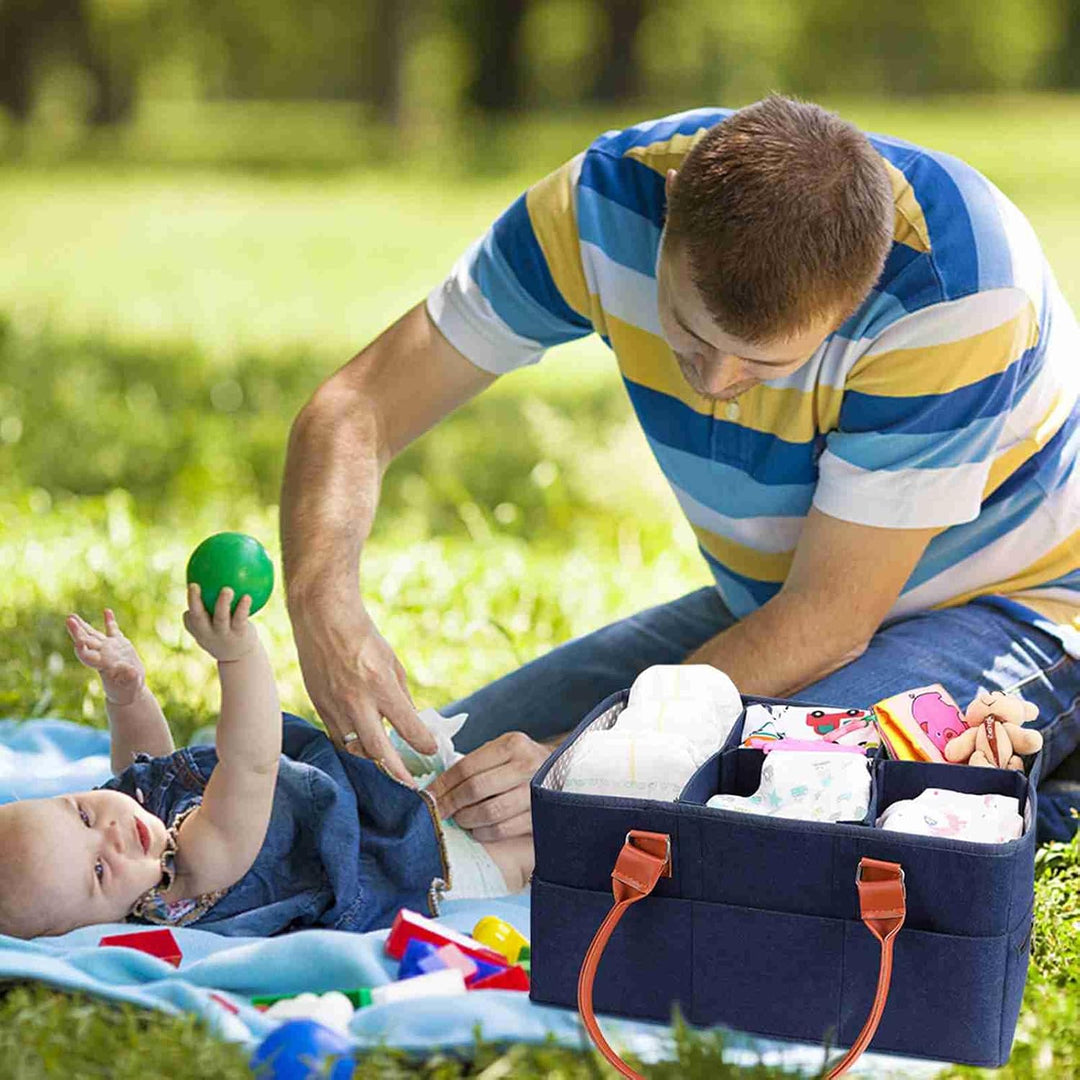 CHICIRIS Baby-Windelkorb, Baby-Windel-Caddy-Organizer, Grosser Tragbarer Windel-Aufbewahrungskorb, P