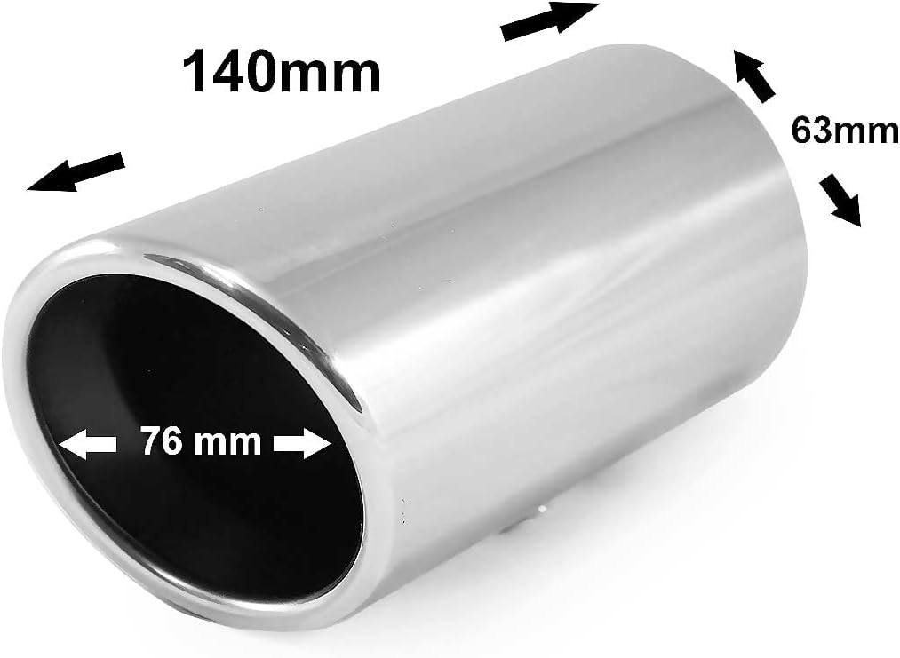 Auspuffblende Endrohr Auspuff Universell Schalldampf Edelstahl Rund bis 58mm Chrom AutoHobby