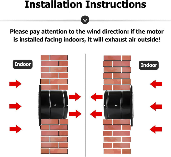 100mm Abluftventilator 140m³/h, badlüfter 100mm mit Rücklaufklappe, Rauchabzug Wandventilator Abluft
