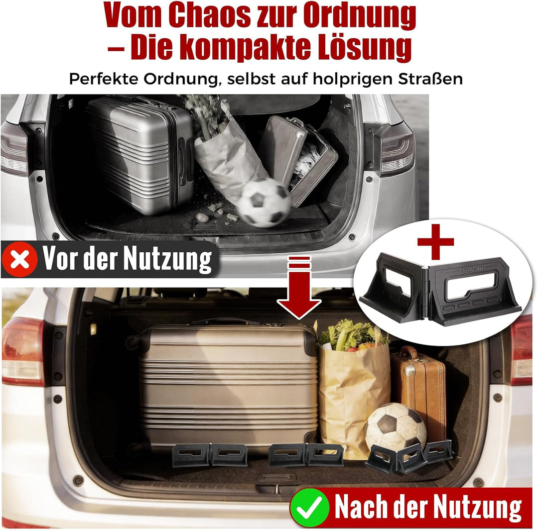 Mehrzweck Kofferraum Organizer & Gepäckfixierung - 50° bis 210° Verstellbare Halterung - Robustes PE