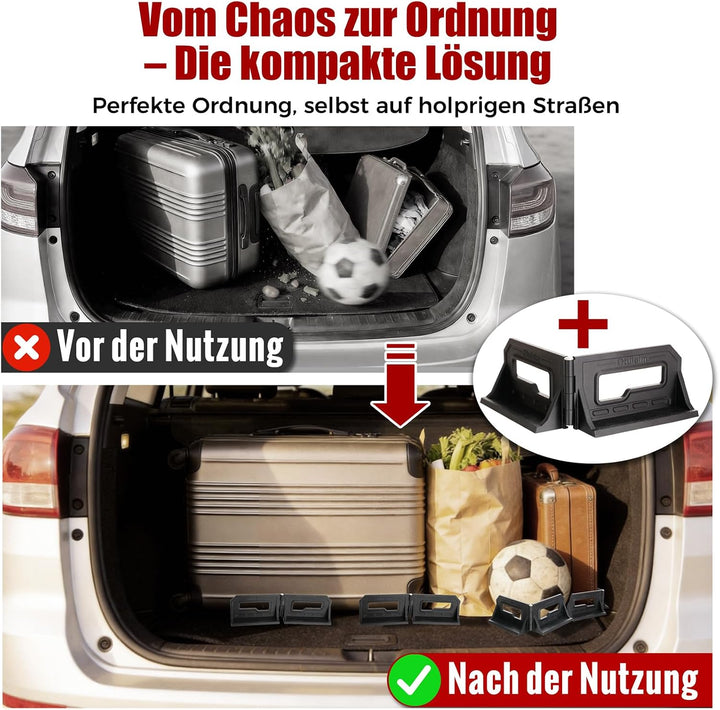 Mehrzweck Kofferraum Organizer & Gepäckfixierung - 50° bis 210° Verstellbare Halterung - Robustes PE