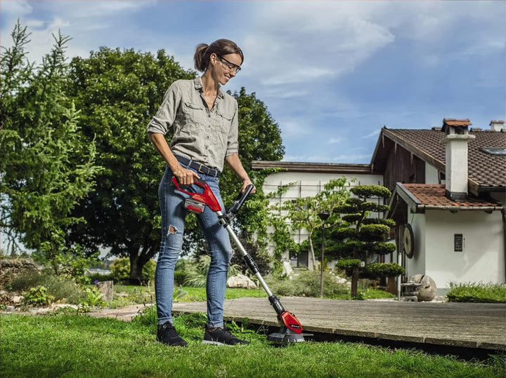 Einhell Akku-Rasentrimmer GE-CT 18 Li Kit Power X-Change (Li-Ion, 18V, Motorkopf drehbar, Flowerguar