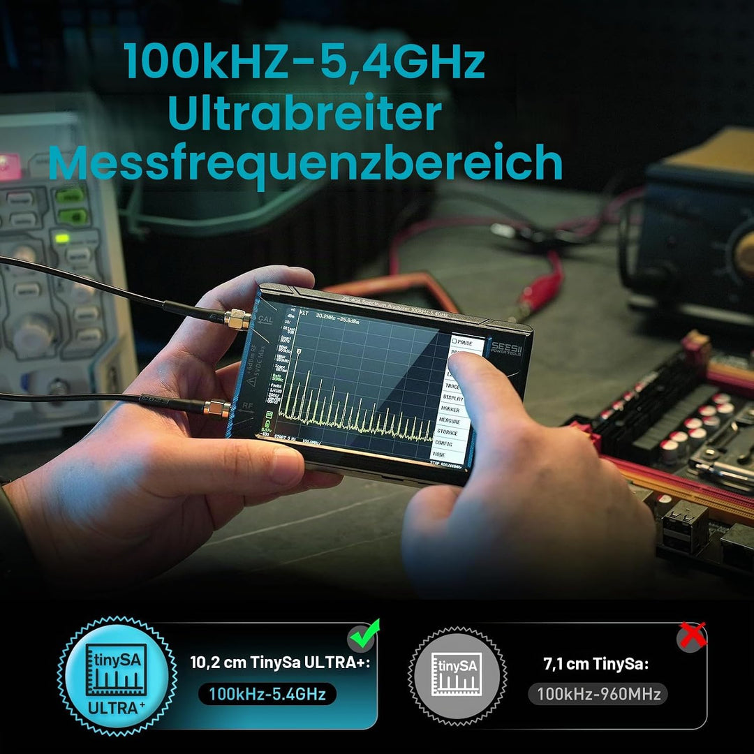 Seesii TinySA Ultra Spektrumanalysator, 2023 Aufgerüsteter Handheld-Frequenzanalysator 4,0&
