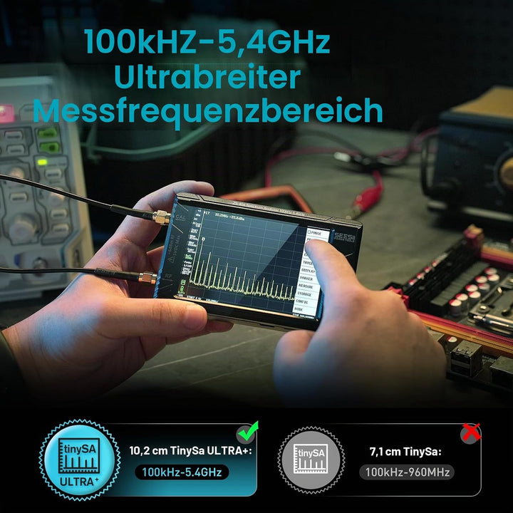 Seesii TinySA Ultra Spektrumanalysator, 2023 Aufgerüsteter Handheld-Frequenzanalysator 4,0&