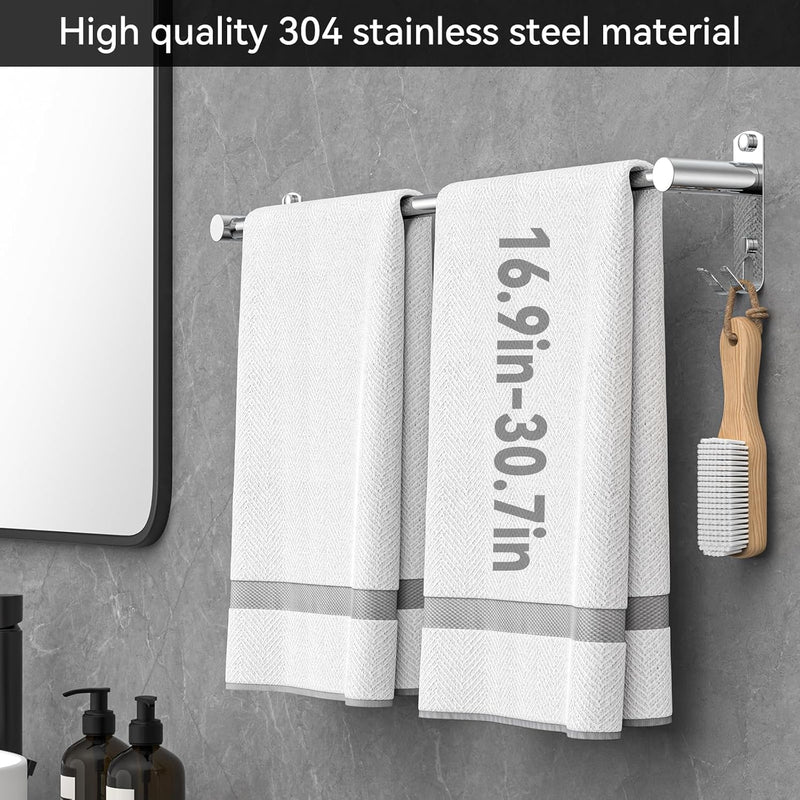 Handtuchhalter Ausziehbar 43-78CM Edelstahl Ohne Bohren Handtuchstange Wand Wandregal Geeignet für B