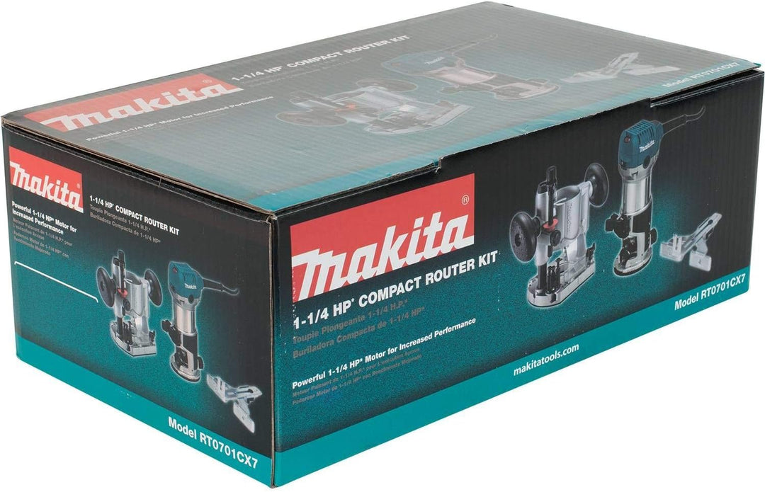 Makita RT0701CX7 1-1/4 HP Compact Router Kit Kit mit 1 Basis, Kit mit 1 Basis