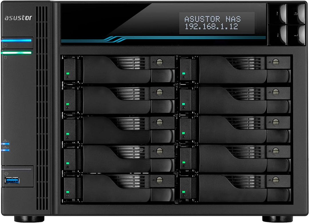 Asustor Lockerstor 10 AS6510T Netzwerkspeicher Gehäuse Quad Core 2.1GHz 8GB DDR4 RAM M.2 NVMe SSD Ca
